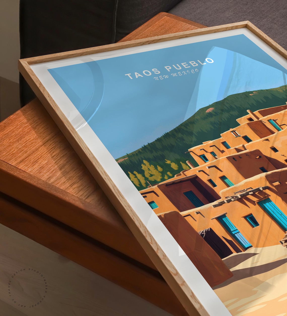 Taos Pueblo New Mexico Adobe Village Desert Landscape Travel Poster - Image 6