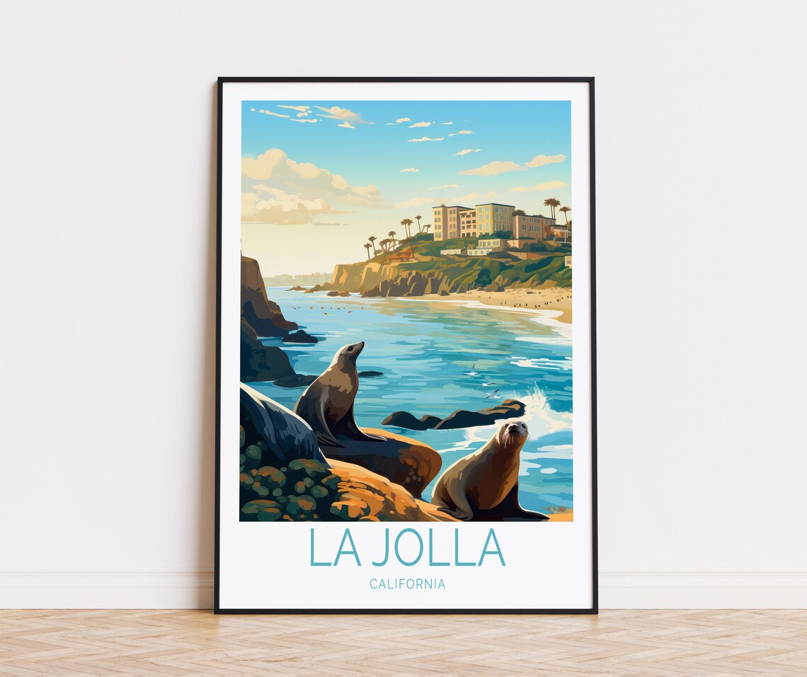La Jolla Travel Poster, California Wall Art