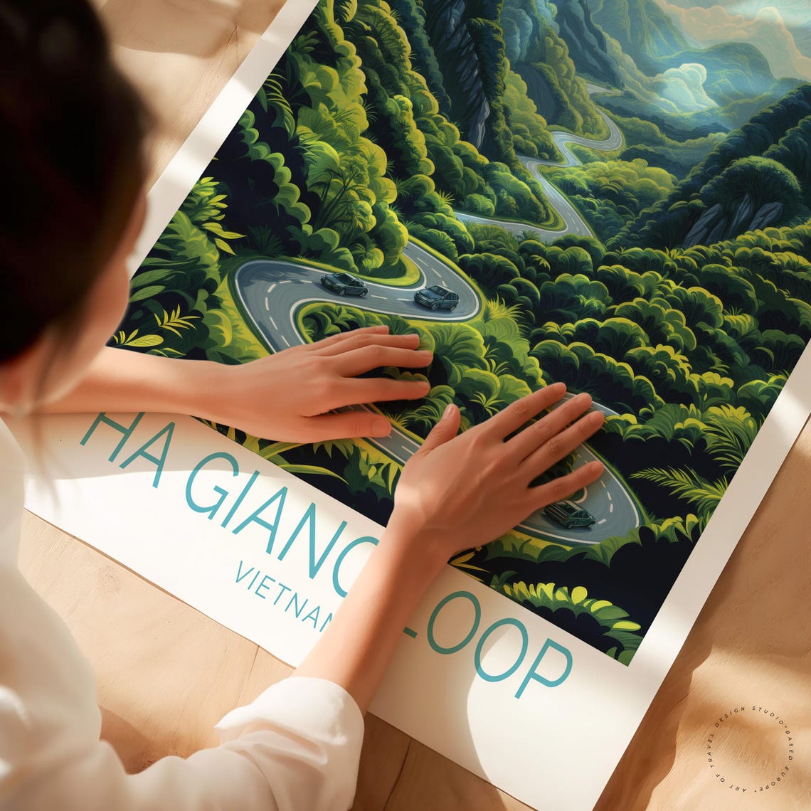Ha Giang Loop Vietnam Mountain Road Switchbacks Travel Poster - Image 3