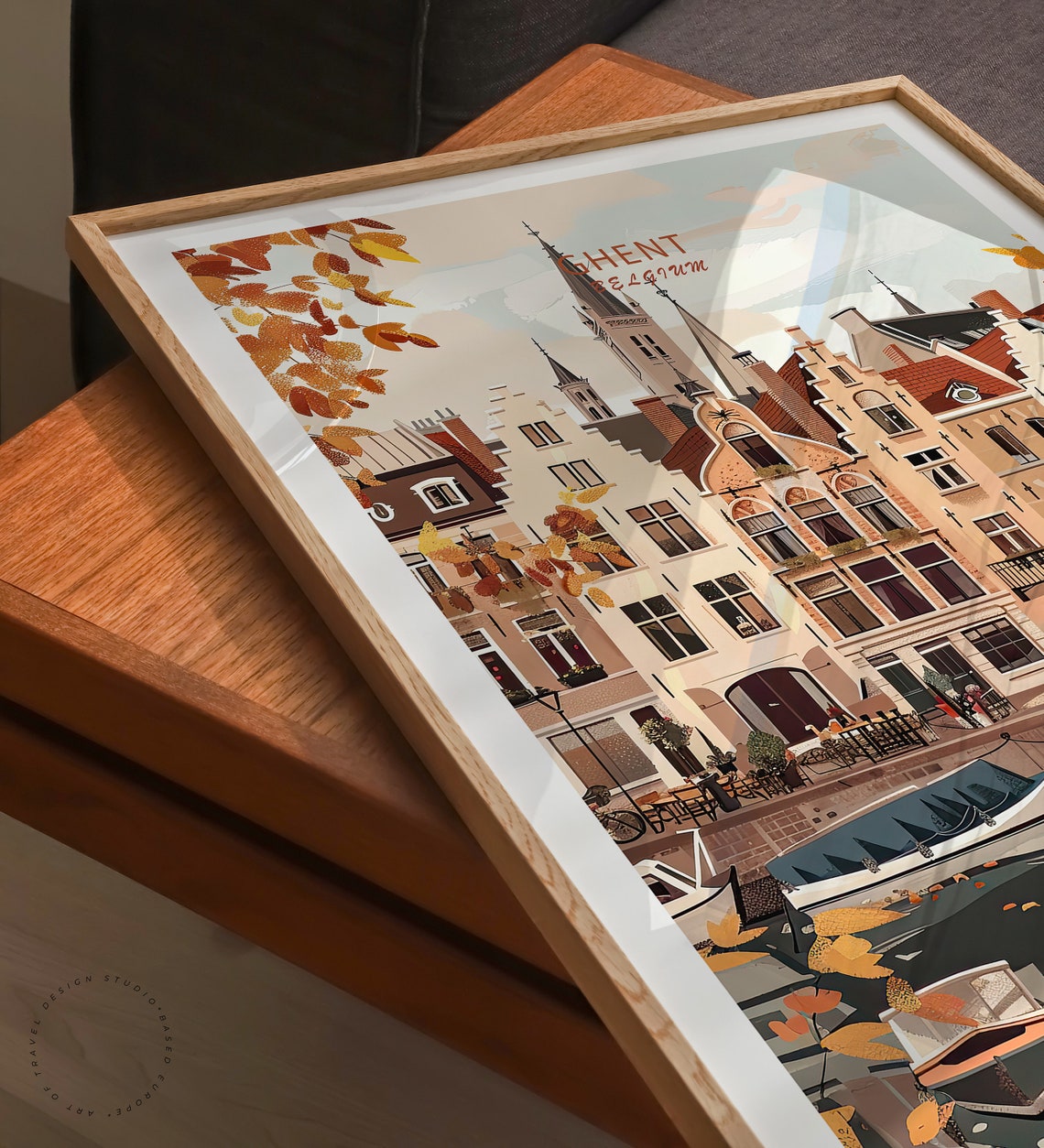 Ghent Europe Travel Print Belgium Wall Art Ghent Belgium Poster Europe Travel Gifts Personalised Gifts Wedding Gifts - Image 3