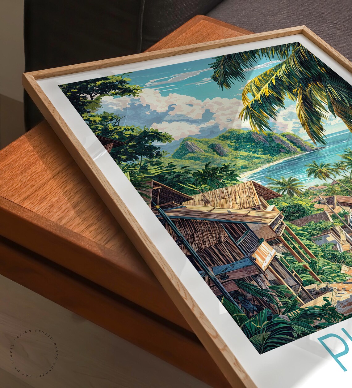 Philippines Tropical Village Path Leading to a Turquoise Beach Poster - Image 3