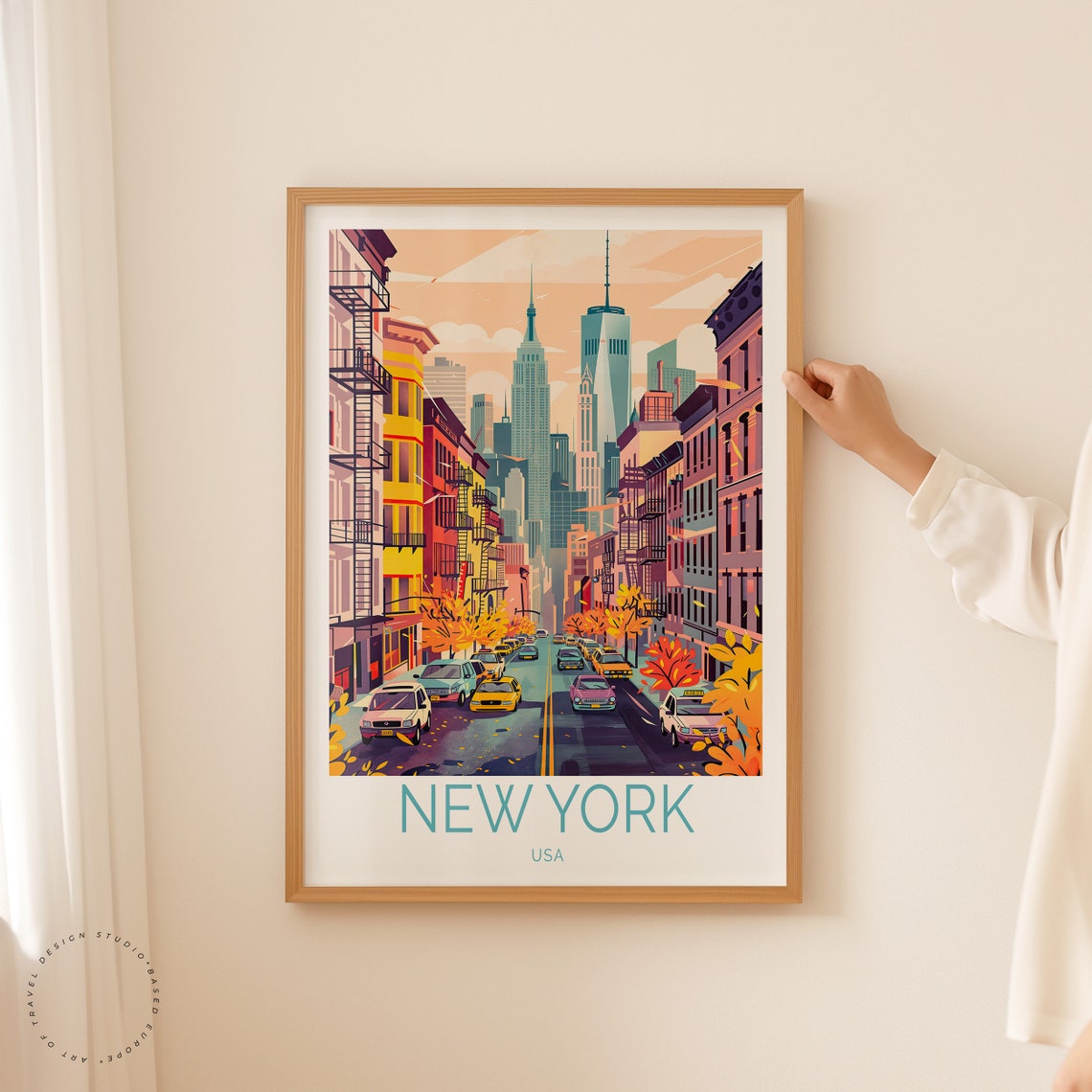 New York Usa Travel Poster New York Wall Art Usa Travel Print New York City Wall Decor Personalised Gifts Birthday Gift - Image 2