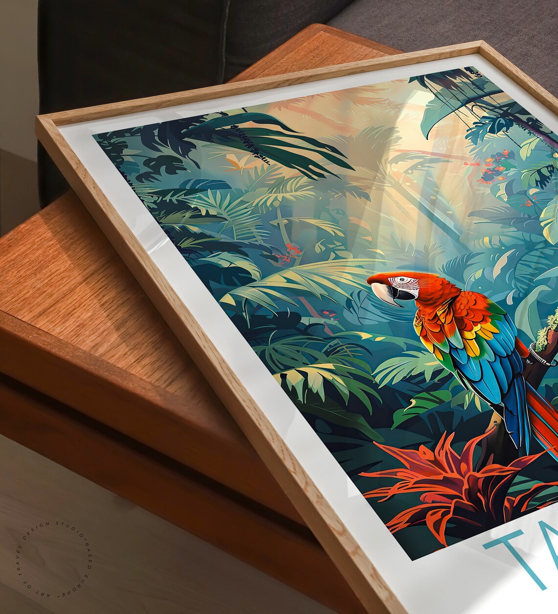 Tamarindo Costa Rica Scarlet Macaw In Jungle Bloom Travel Poster - Image 3