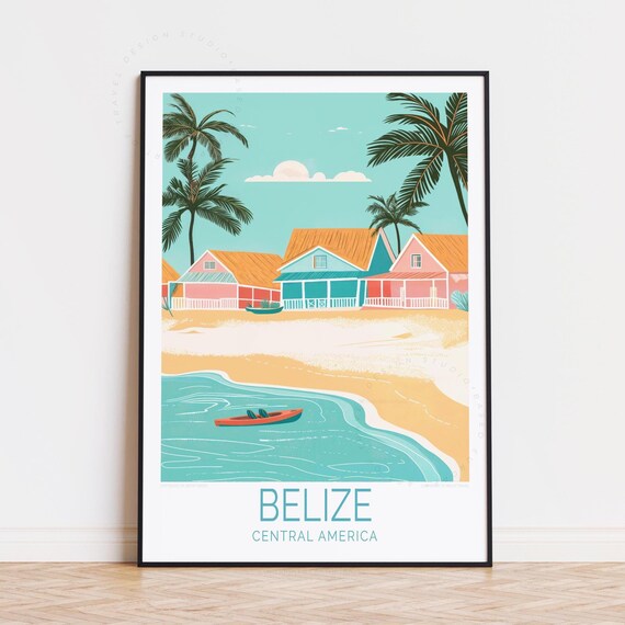 Belize Central America Travel Poster Wall Art Print Home Decor Birthday Gifts Custom