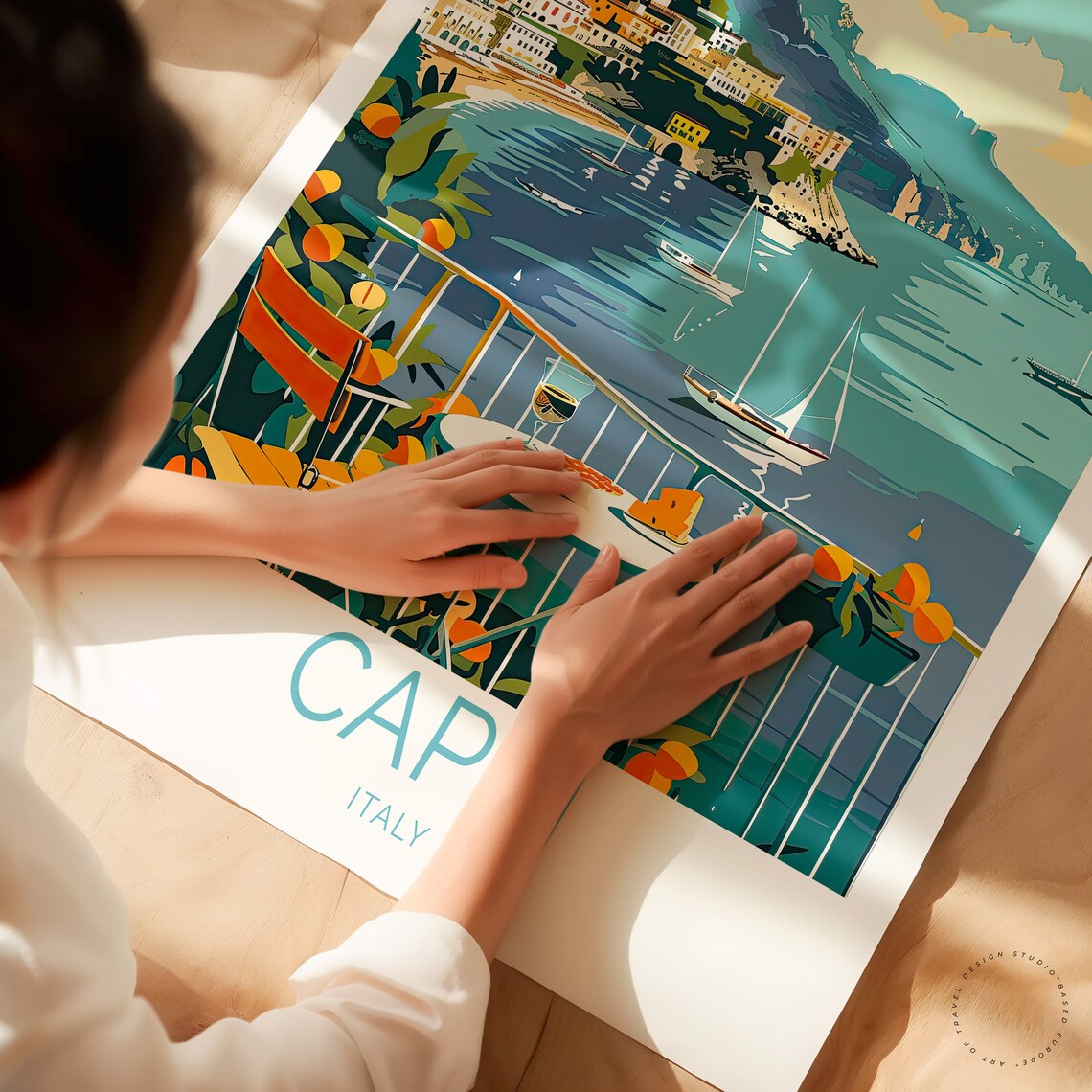 Capri Italy Travel Poster, Custom Travel Art Print - Image 2