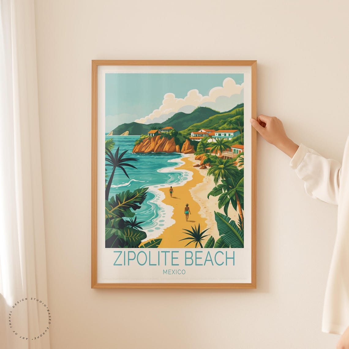 Zipolite Beach Travel Poster, Mexico Art Print - Image 5