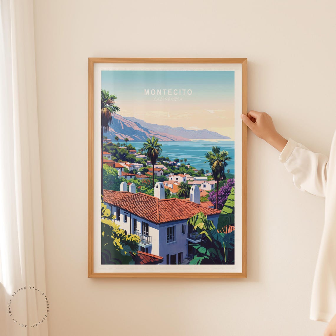 Montecito California Hillside Villas Ocean View Travel Poster - Image 5