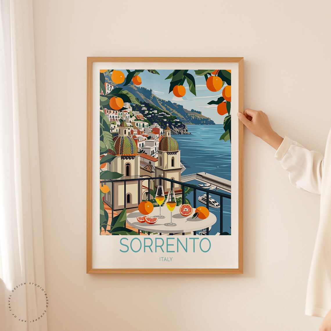 Sorrento Italy Coastal View With Orange Groves And Terrace Poster - Image 3