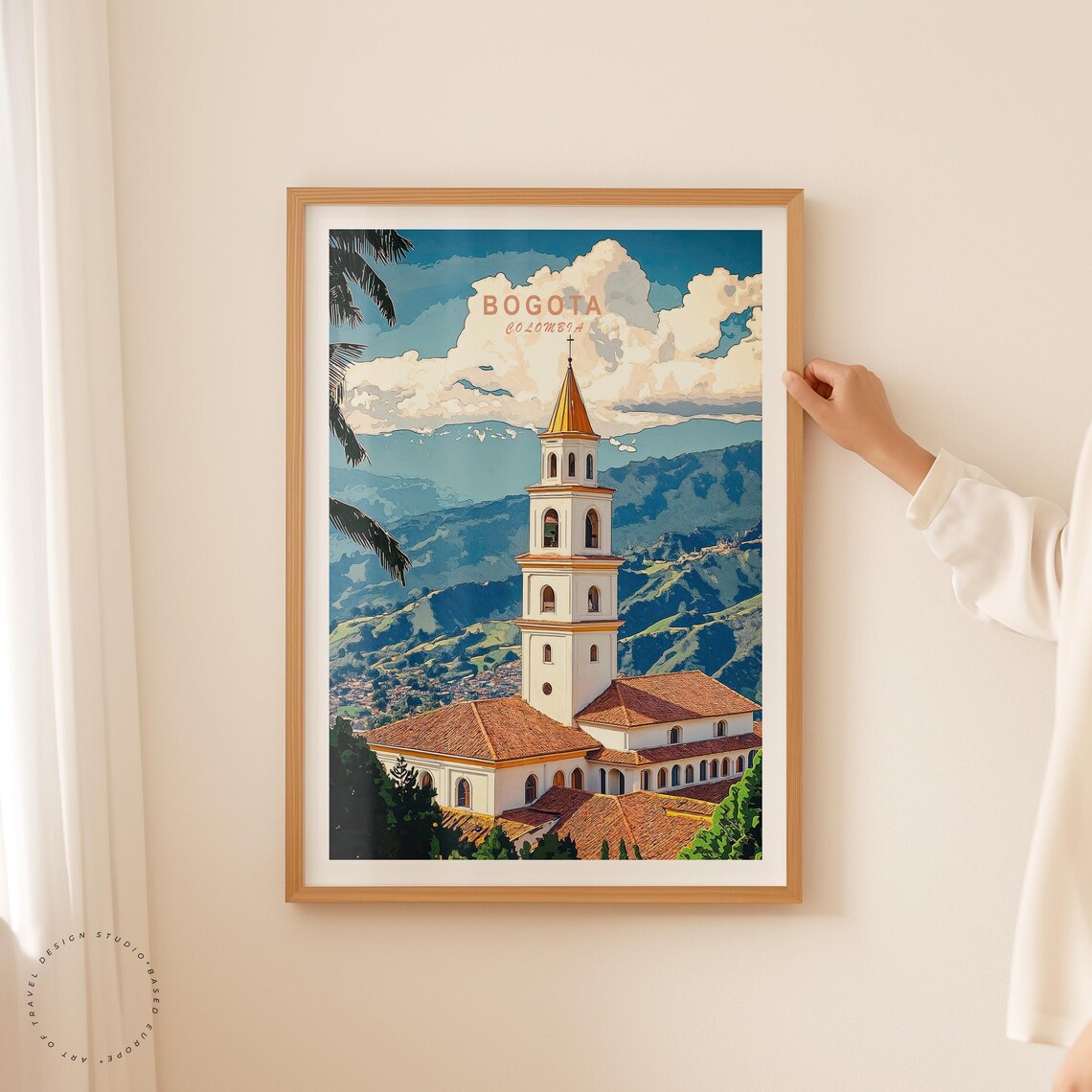 Bogota Colombia Monserrate Church Tower Andes Top Title Poster - Image 2
