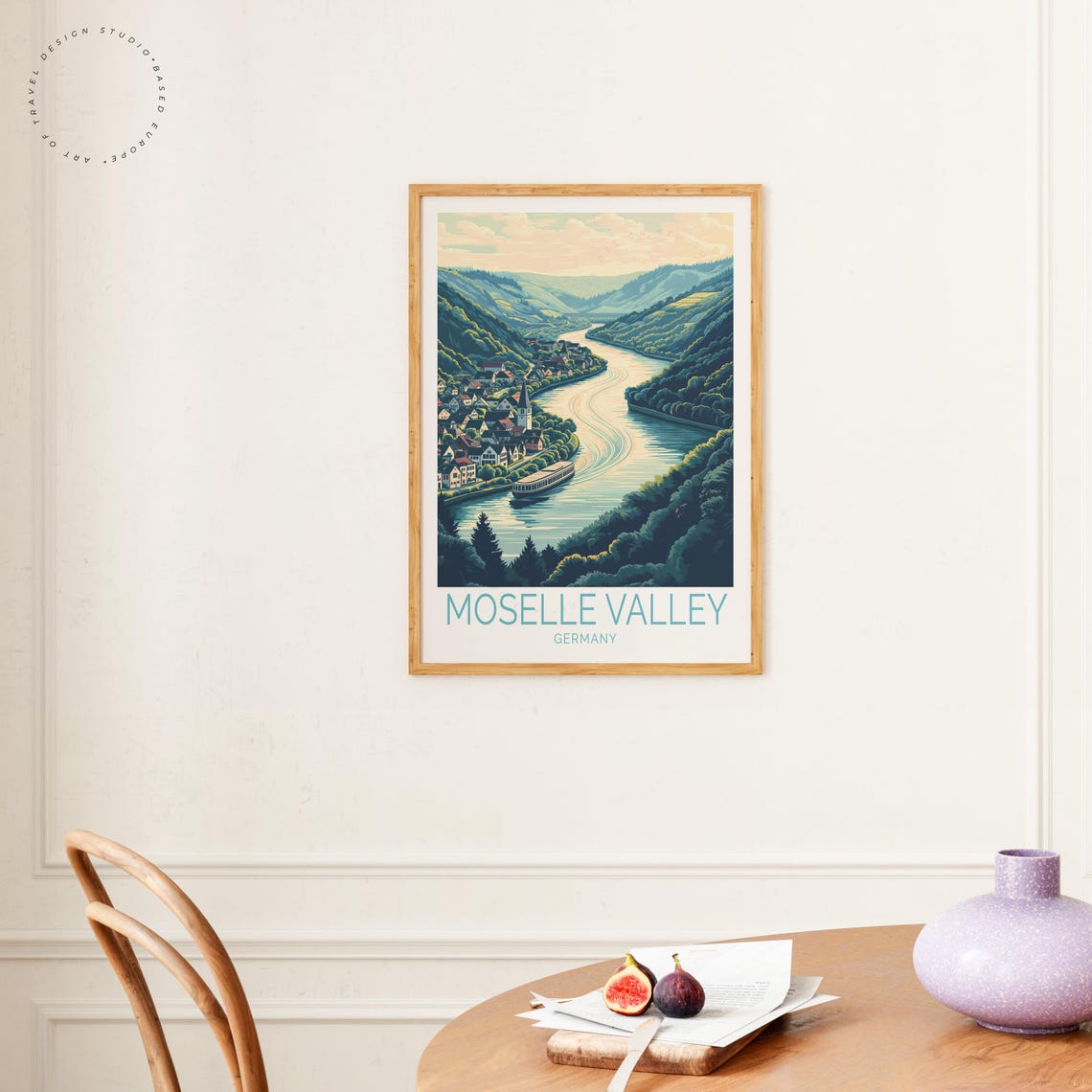 Moselle Valley Germany Travel Poster, Europe Art Print - Image 4