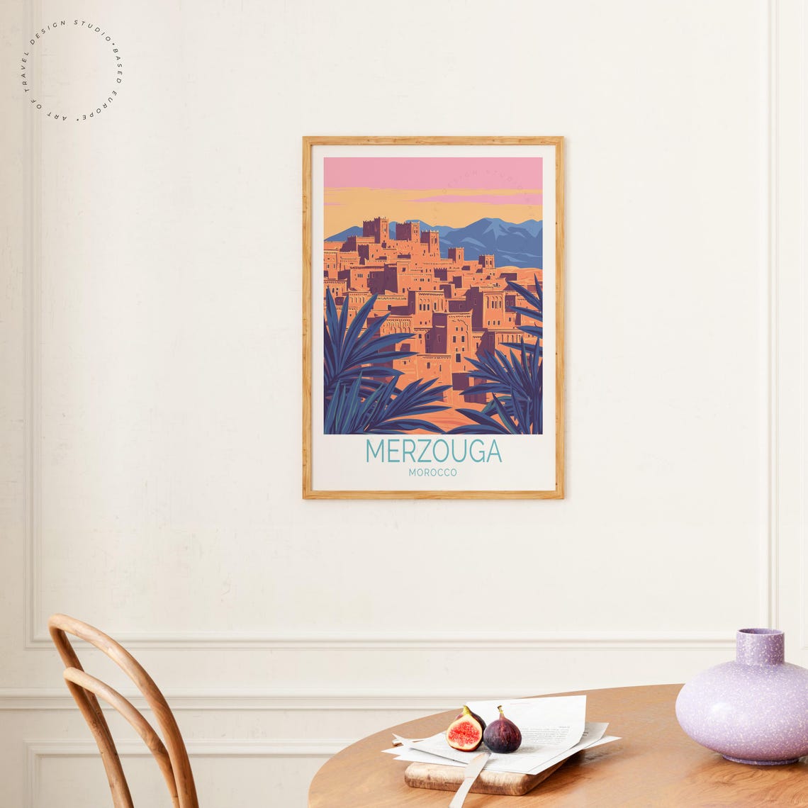 Merzouga Morocco Desert Kasbah Sunset Mountains Sahara Travel Poster - Image 4
