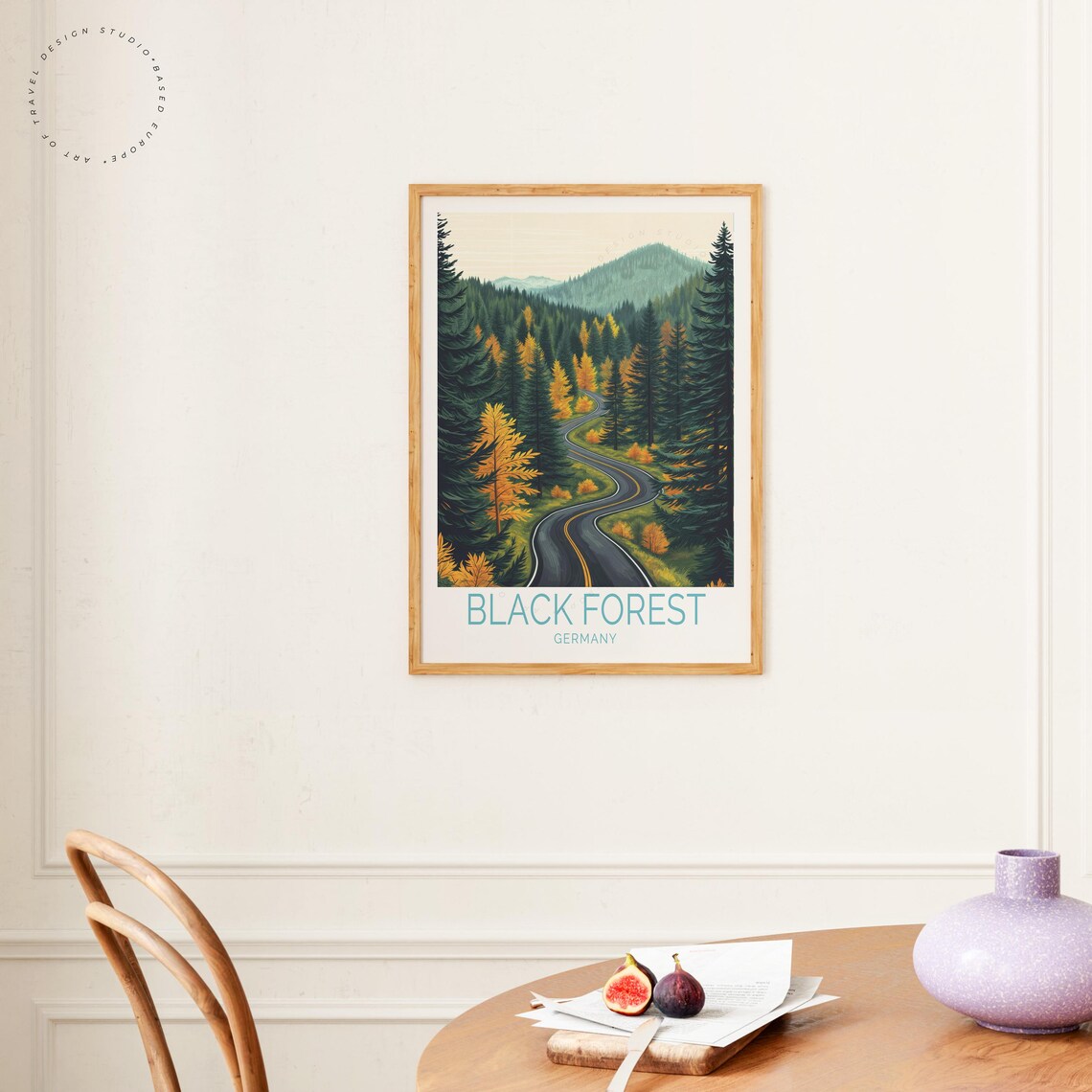 Black Forest Germany Winding Autumn Road Pine Forest Scenic Poster - Image 4