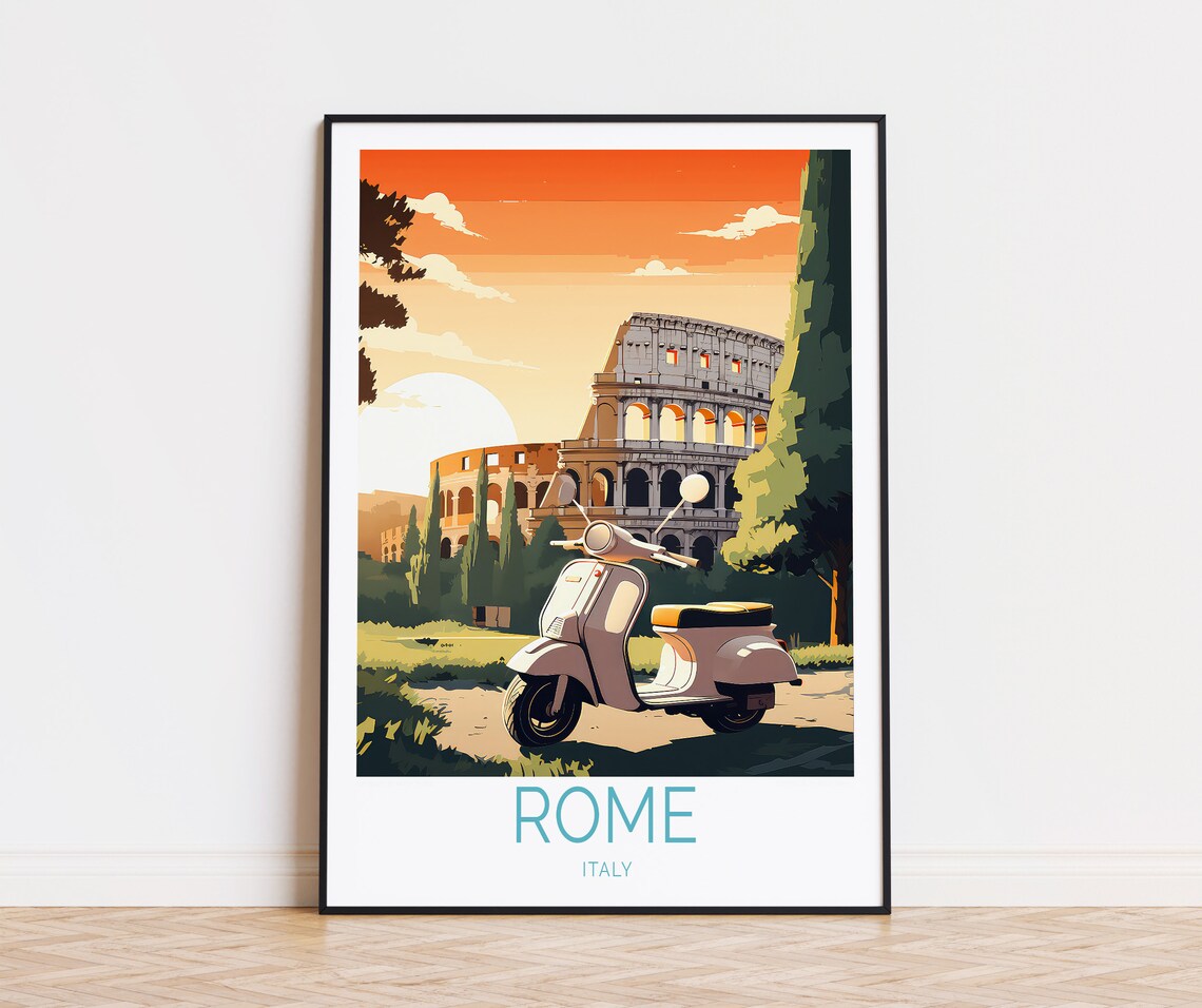 Rome Travel Poster Italy Colosseum Rome Colosseum Wall Art Italy Poster Travel Home Decor Wedding Present Birthday Gifts