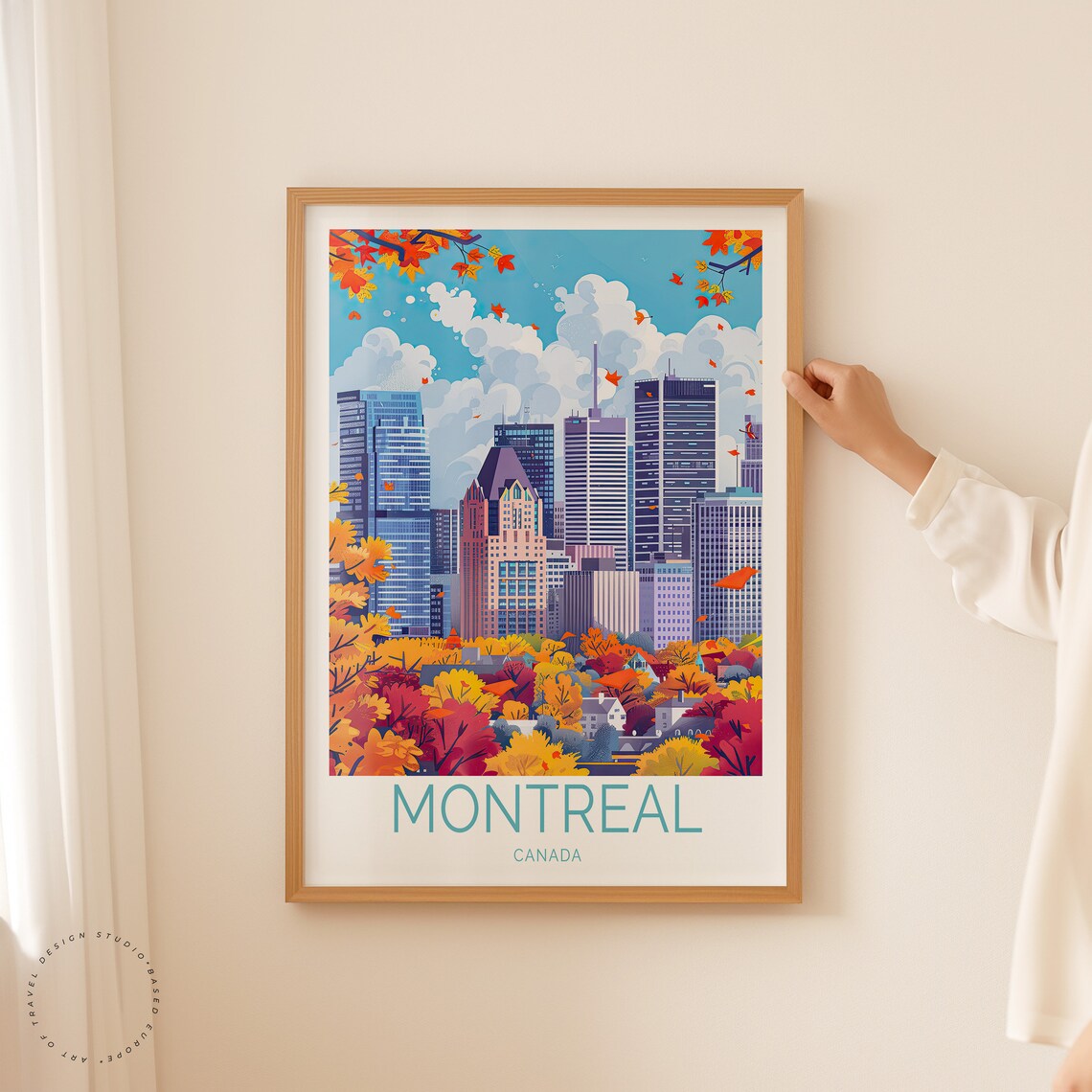 Montreal Canada Autumn Skyline Fall Foliage Downtown City Wall Art - Image 2