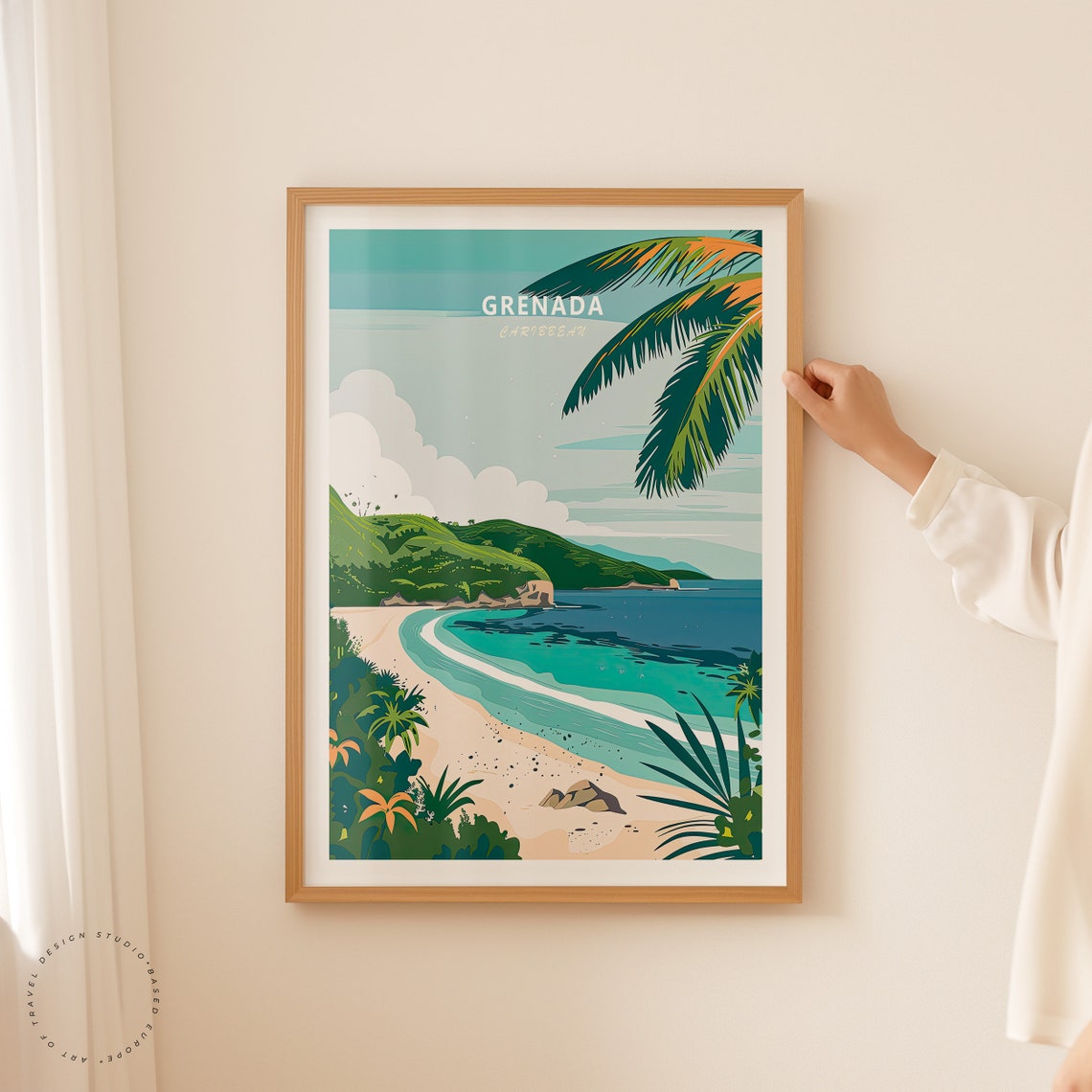 Grenada Caribbean Print Grenada Poster Caribbean Grenada Coastal Poster Home Decor Personalised Gifts Birthday Present - Image 2