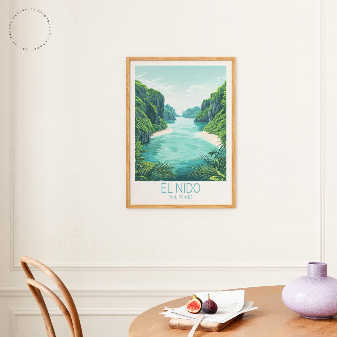 El Nido Philippines Emerald Lagoon Karst Cliffs Vintage Travel Poster - Image 4