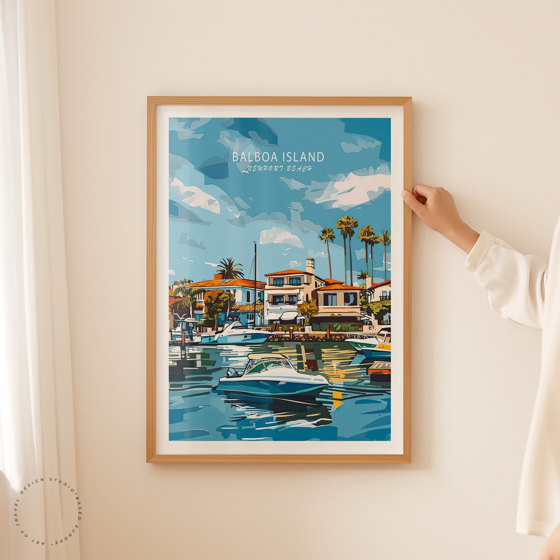 Balboa Island California Travel Poster Newport Beach Wall Art San Diego Coast Print Travel Home Decor Wedding Gifts - Image 2