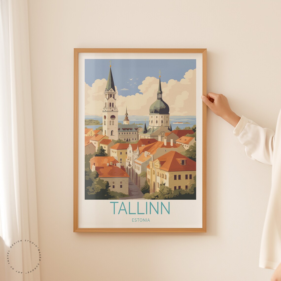 Tallinn Estonia Old Town Church Spires Vintage Travel Poster - Image 2