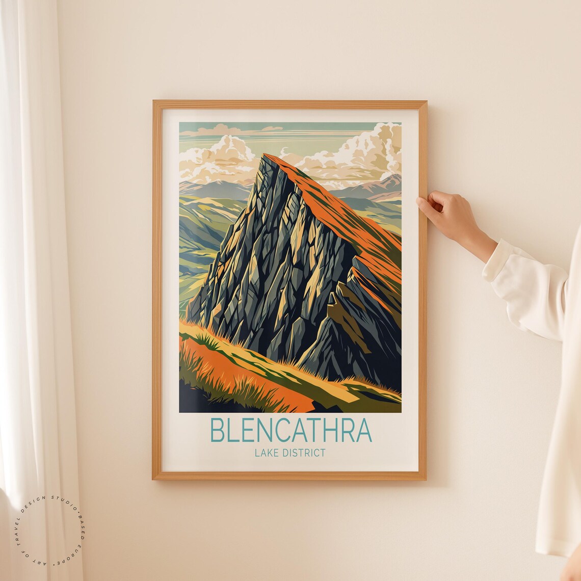 Blencathra Lake District Rocky Mountain Ridge Vintage Travel Poster - Image 5