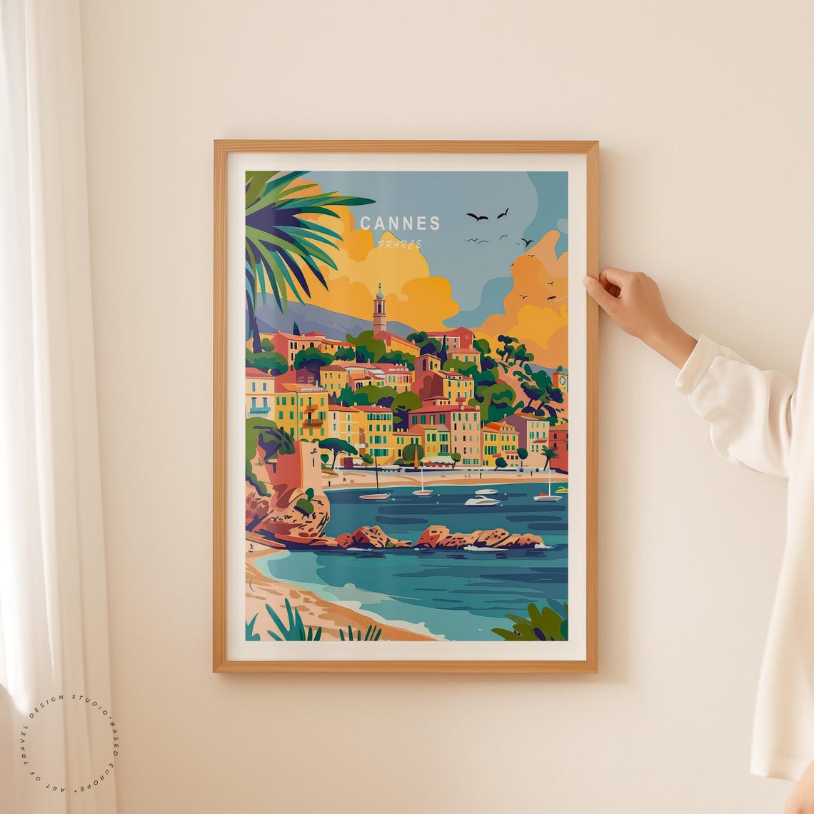 Cannes France Travel Poster Cannes Wall Art France Custom Travel Poster Birthday Gifts Travel Home Decor Wedding Present - Image 2