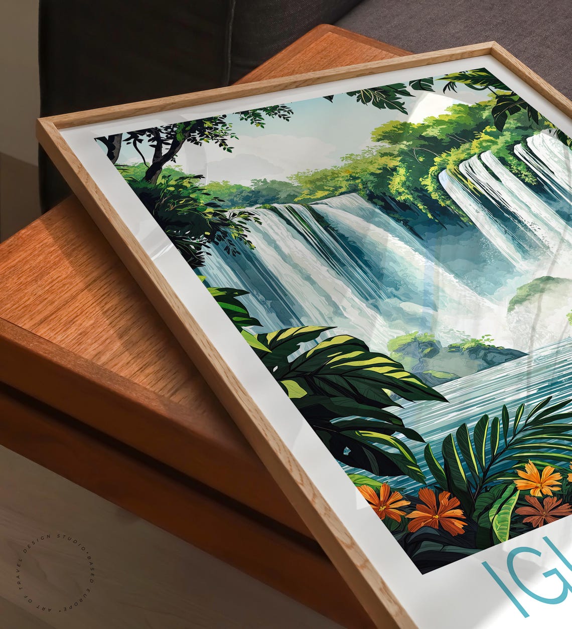Iguazu Falls Argentina Tropical Rainforest Waterfall Travel Poster - Image 3