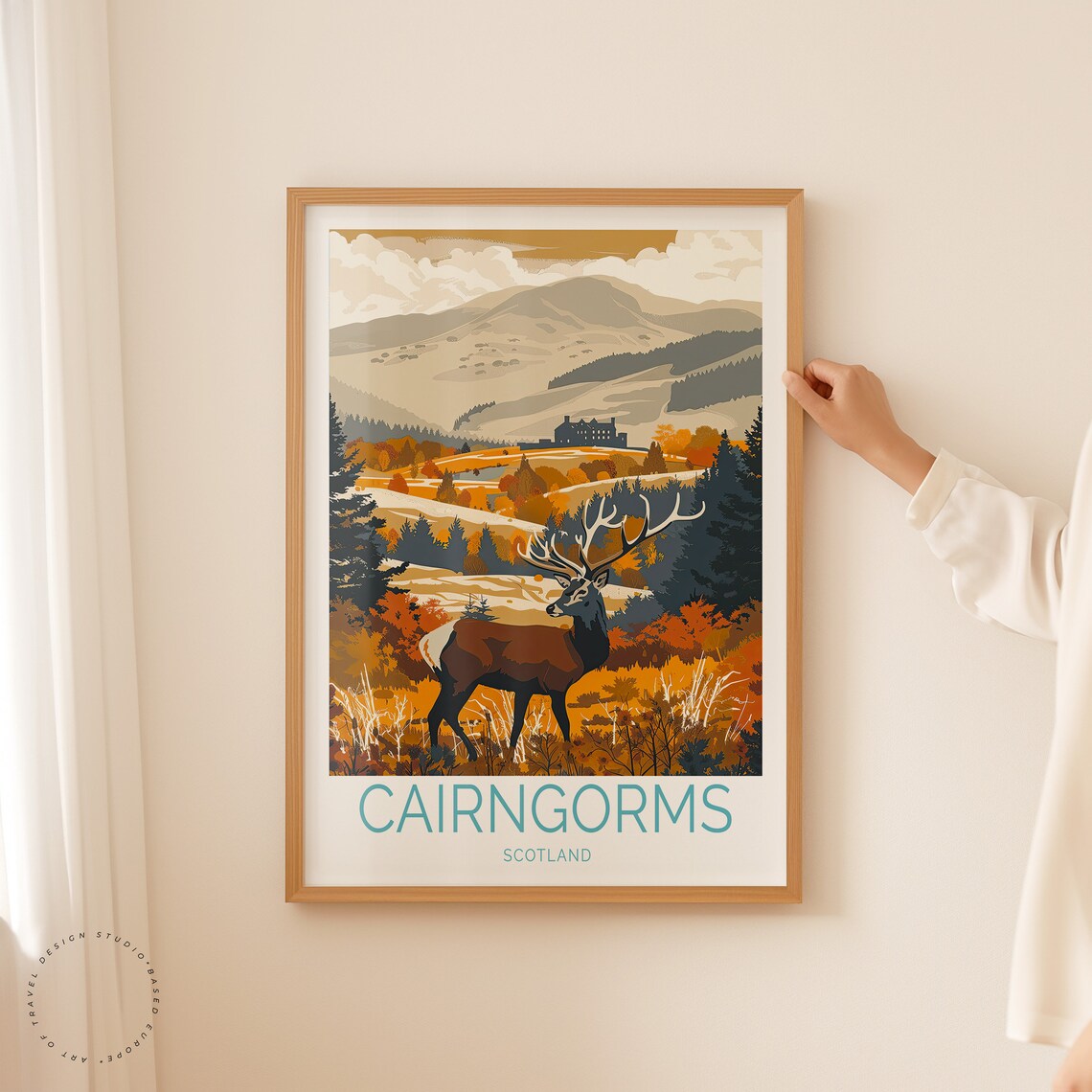 Cairngorms Scotland Stag In Autumn Glen Wilderness Travel Poster - Image 2