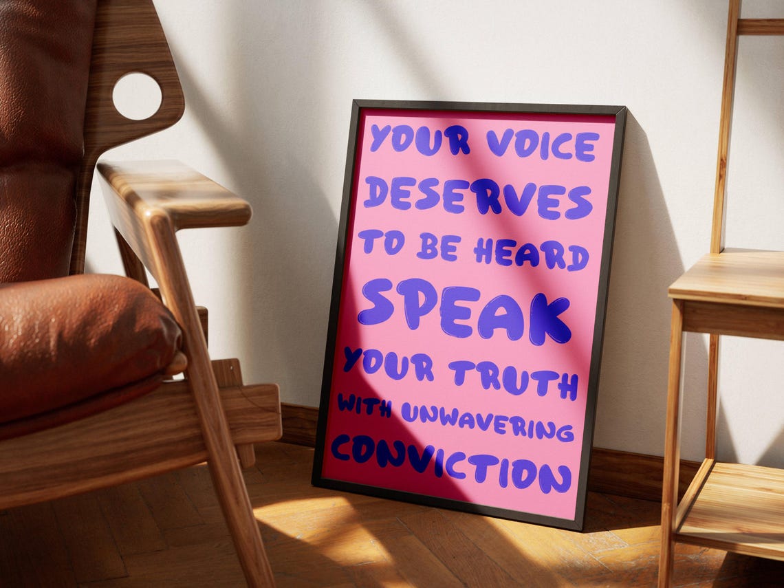 Your Voice Deserves To Be Heard Speak Your Truth Empowerment Poster - Image 3