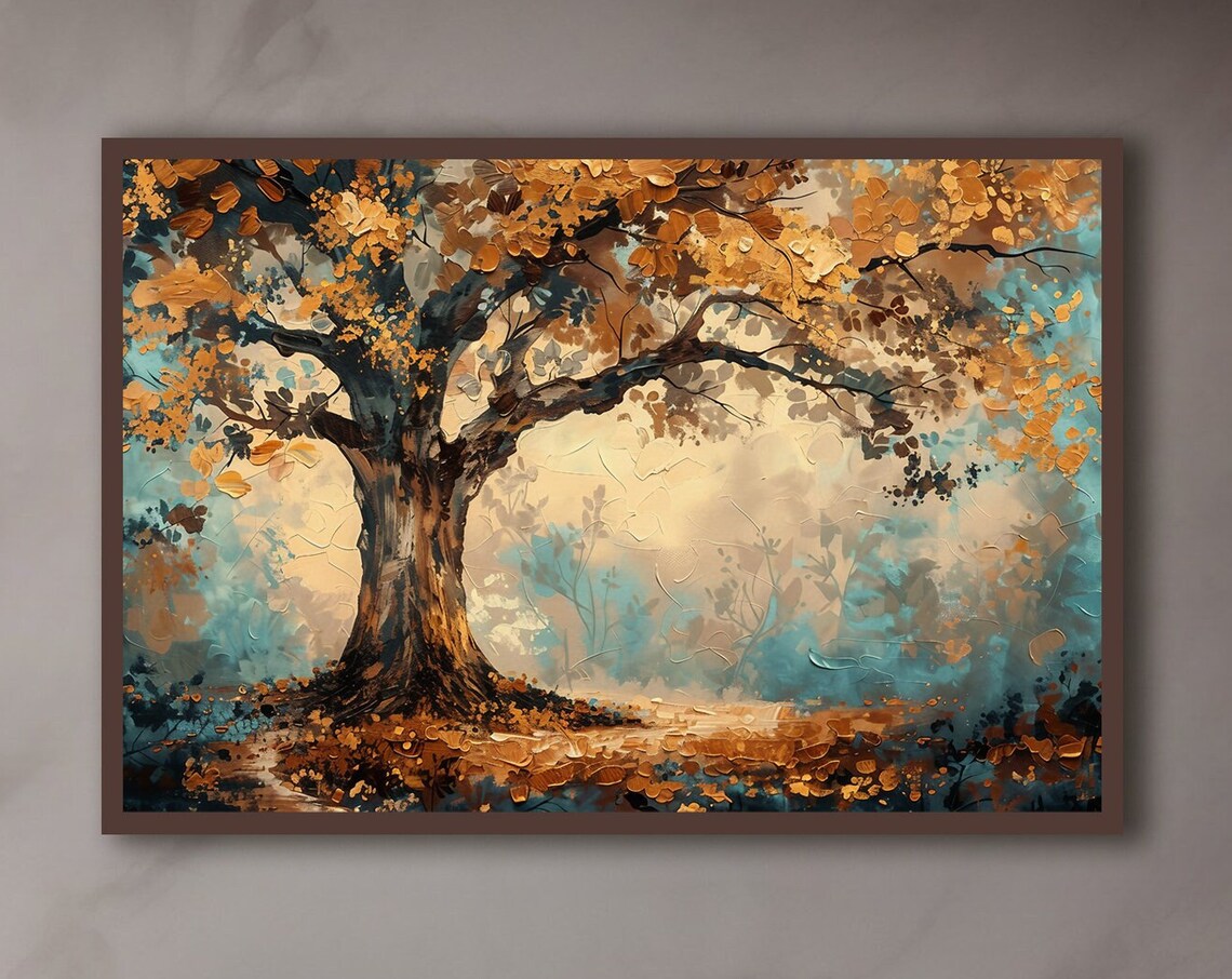 Tree Of Wisdom Abstract Nature Landscape Art Print