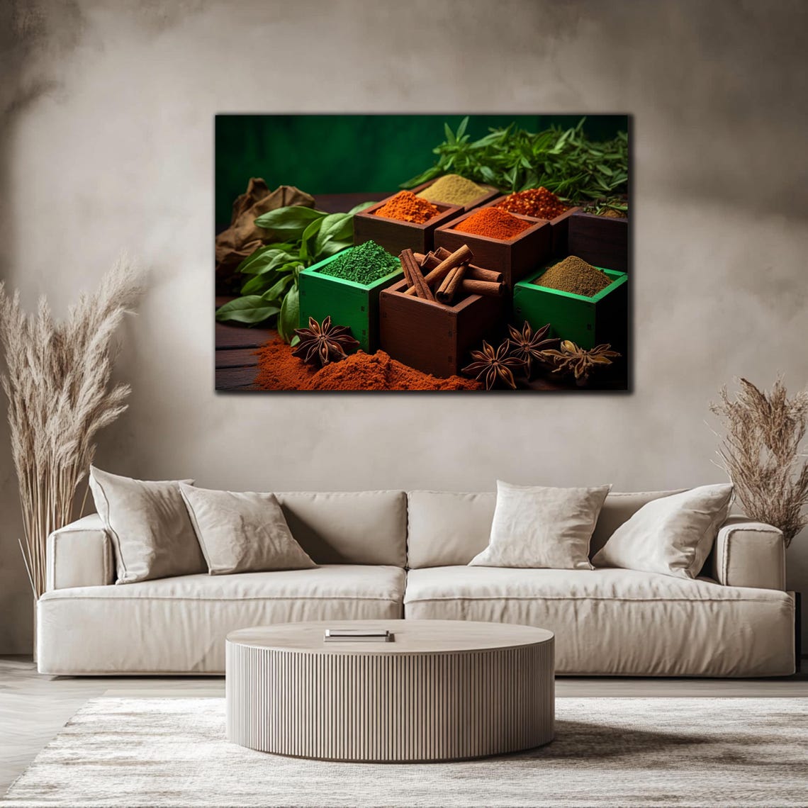 Colorful Spices Cinnamon Star Anise Wooden Box Kitchen Wall Art Poster - Image 4