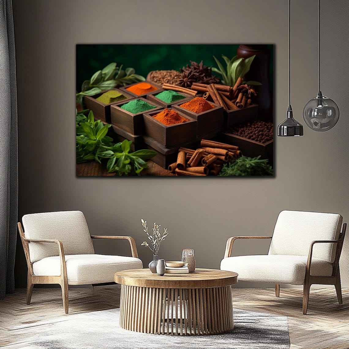 Assorted Spices Wooden Boxes Cinnamon Paprika Kitchen Wall Art Poster - Image 3
