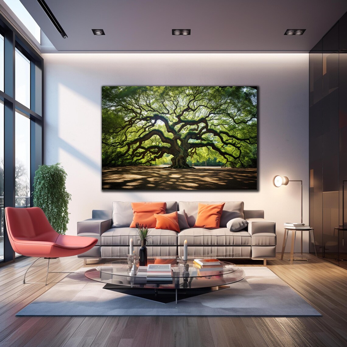 Angel Oak Tree Tempered Glass Print Wall Art Glass Printing South Carolina Historic Oak Tree Wall Decor Angel Oak Tree Wall Decor - Image 4