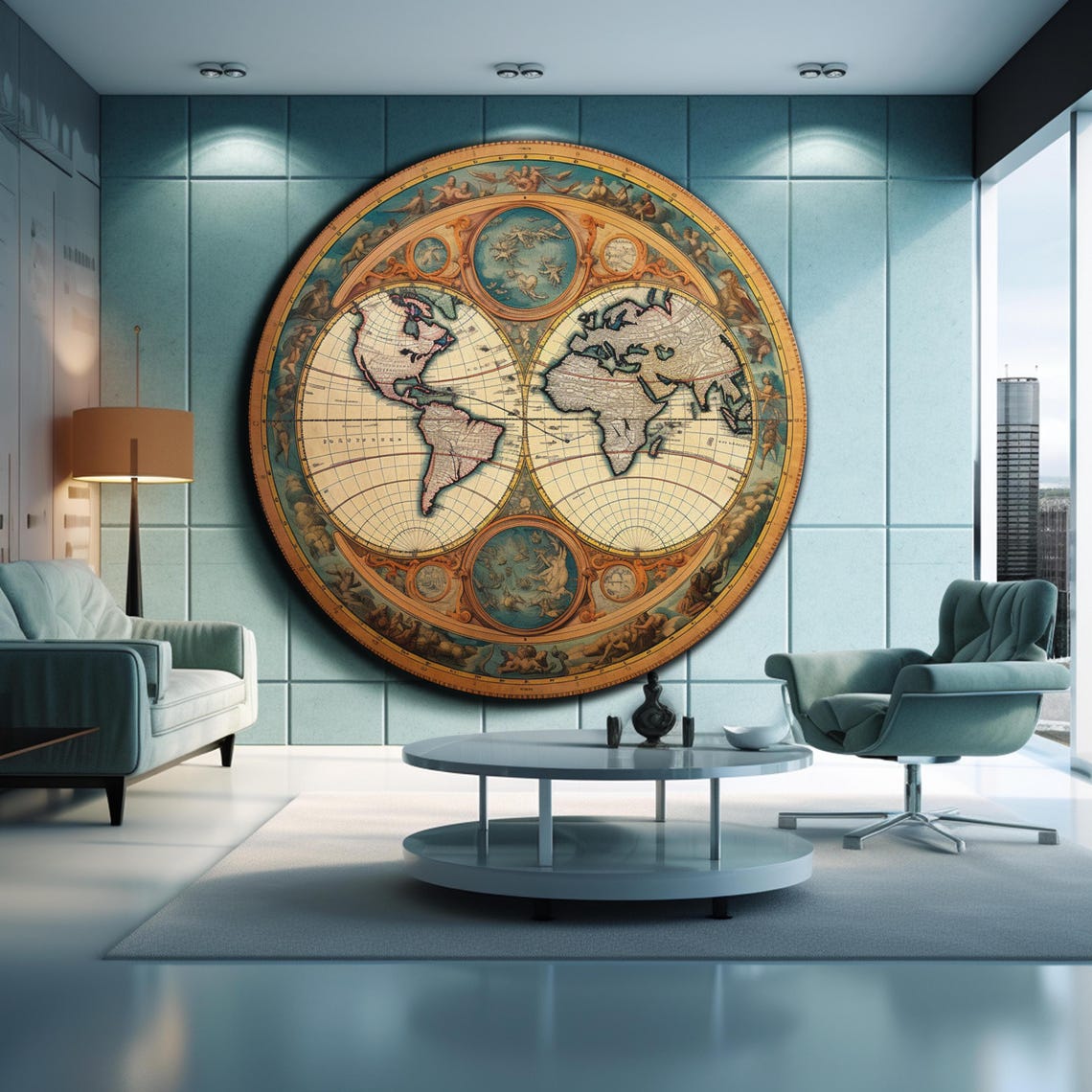 Old World Map Art, Travel Poster - Image 2