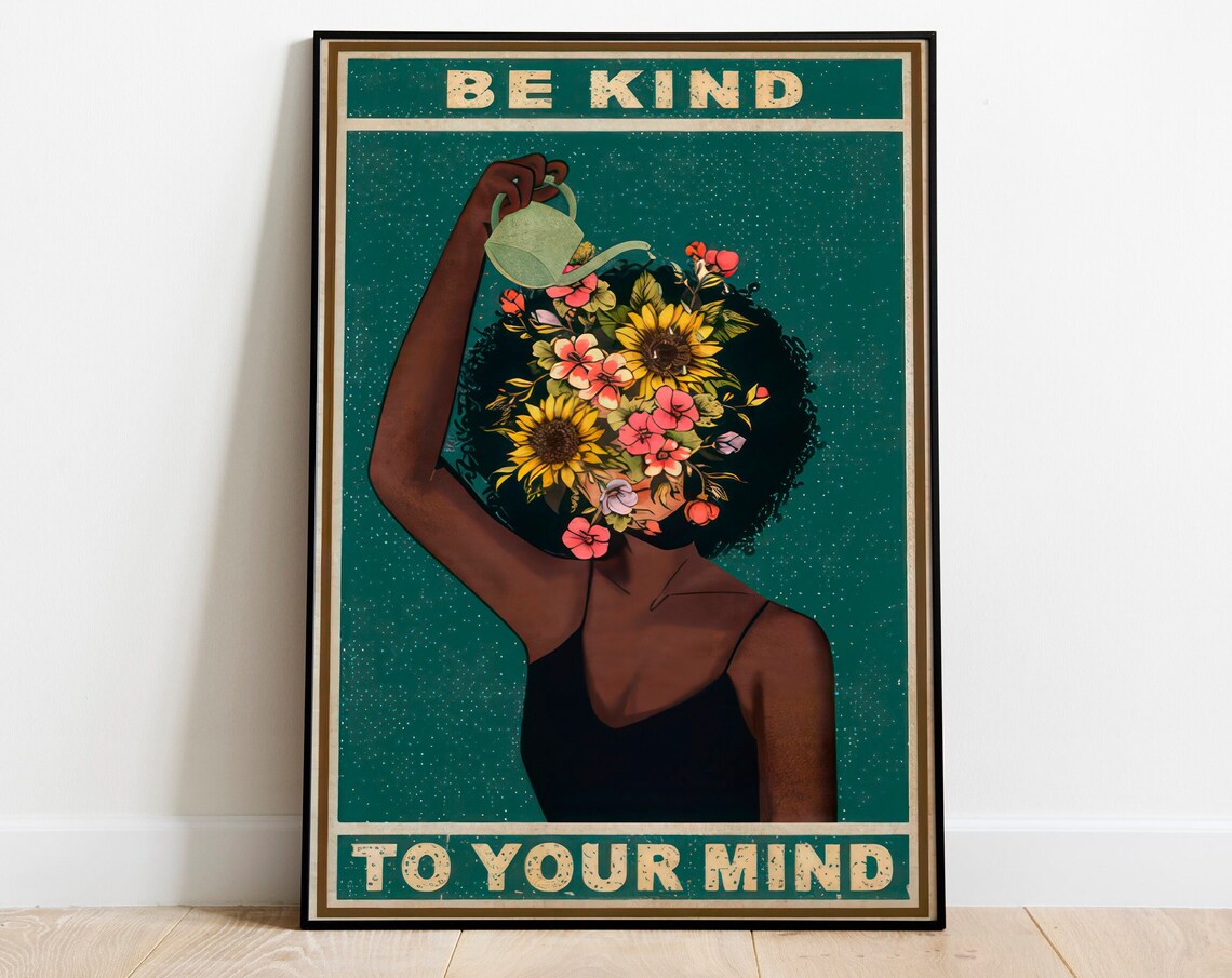 Be Kind To Your Mind Vintage Poster Print