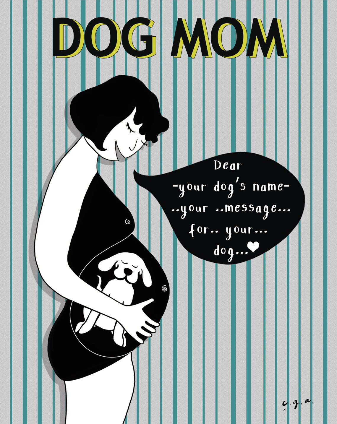 Dog Mom Dog Mummy Mothers Day Message Art Print - Image 2