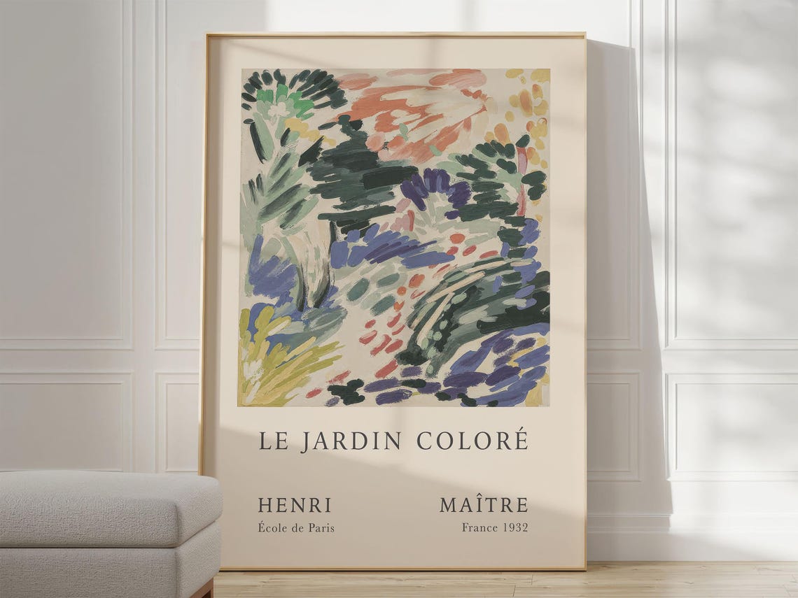 Le Jardin Color Matisse Poster, Scandi Style