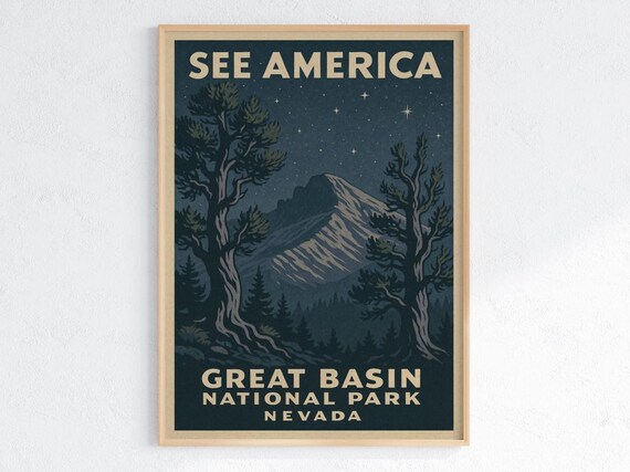 Great Basin National Park See America Vintage WPA Travel Poster