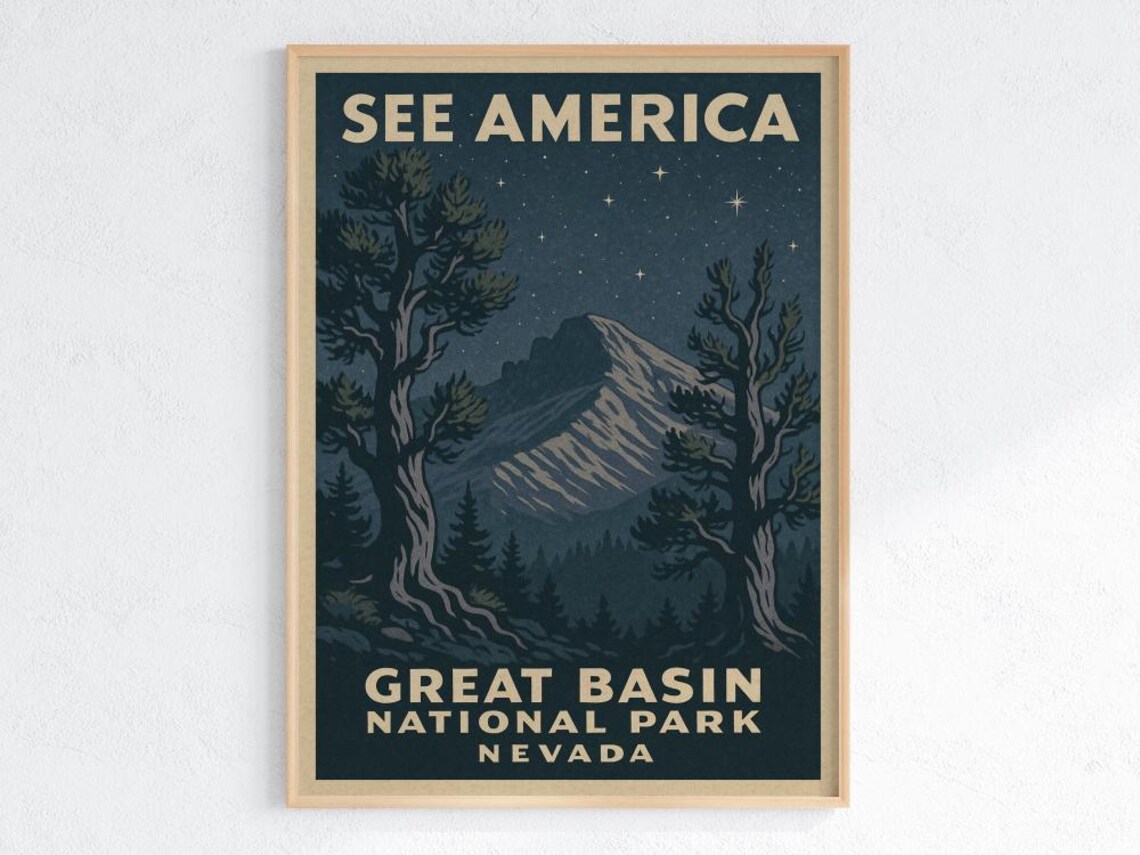 Great Basin National Park See America Vintage WPA Travel Poster