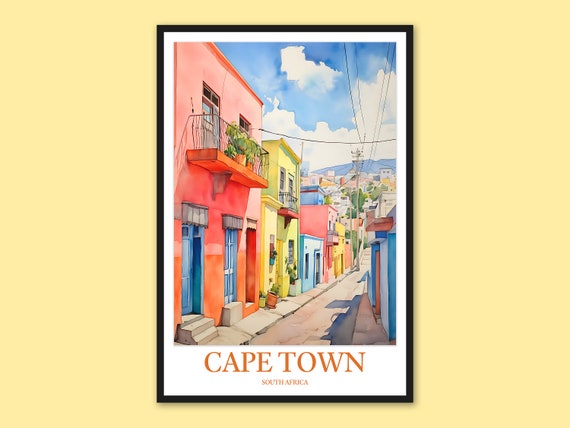 Cape Town Travel Print Colorful South Africa Wall Art