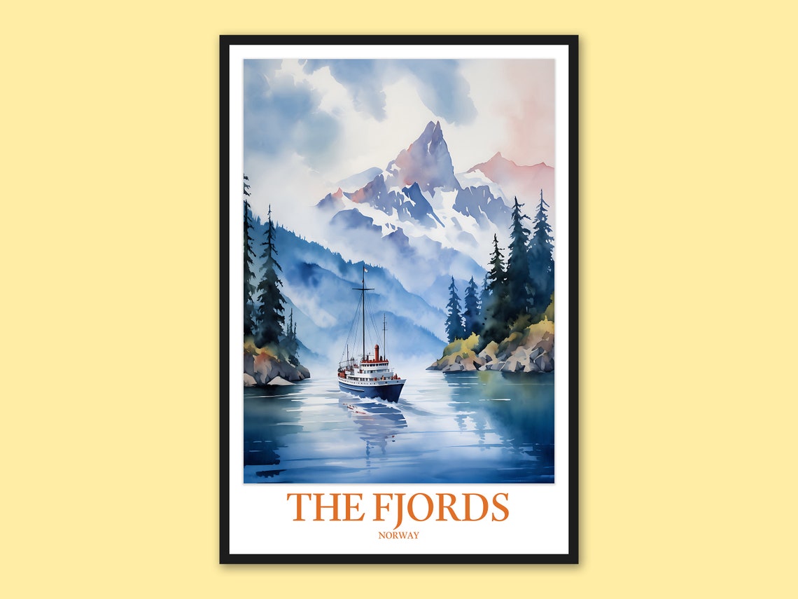 The Fjords Norway Travel Poster