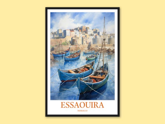 Essaouira Morocco Travel Poster Coastal Wall Art