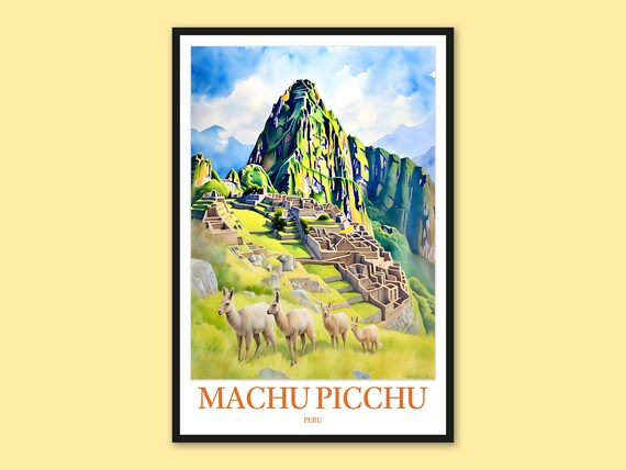 Machu Picchu Travel Poster Peru Wall Art