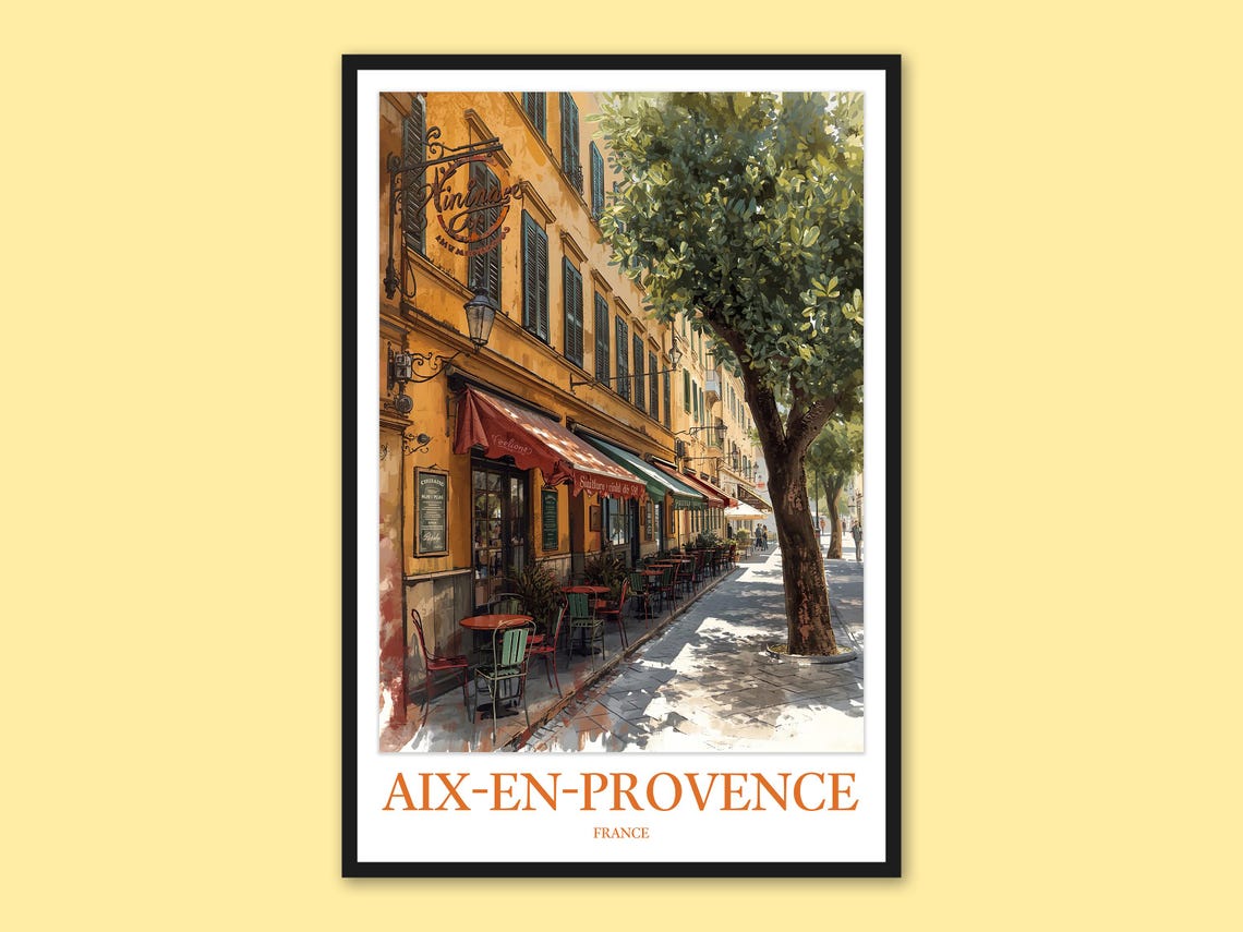 Aix-En-Provence France Charming Sidewalk Cafe Corner Street Poster