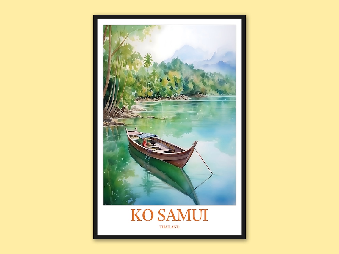 Ko Samui Thailand Longtail Boat by Jungle Shore Travel Poster