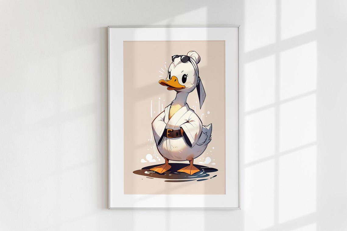 Spa Day Duck Bathrobe Sunglasses Cute Funny Bathroom Wall Poster - Image 6