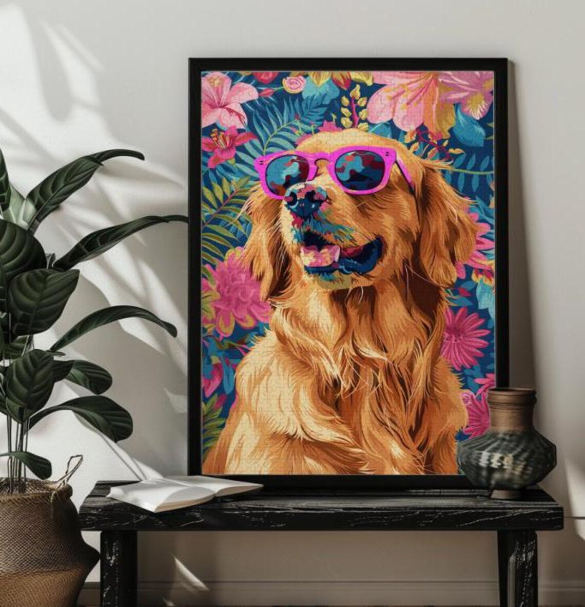 Fashion Golden Retriever Jigsaw Puzzledogs Lovers Giftgolden Retriever Floral Puzzles3005001000 Wood Picture Puzzle Gift For Dadmom - Image 4