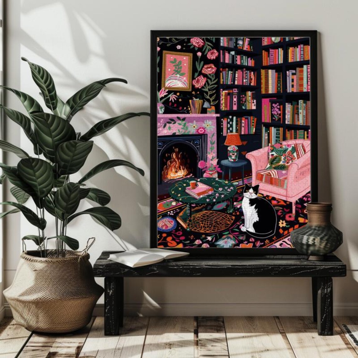 Whimsical Cat Jigsaw Puzzle Wall Art Print