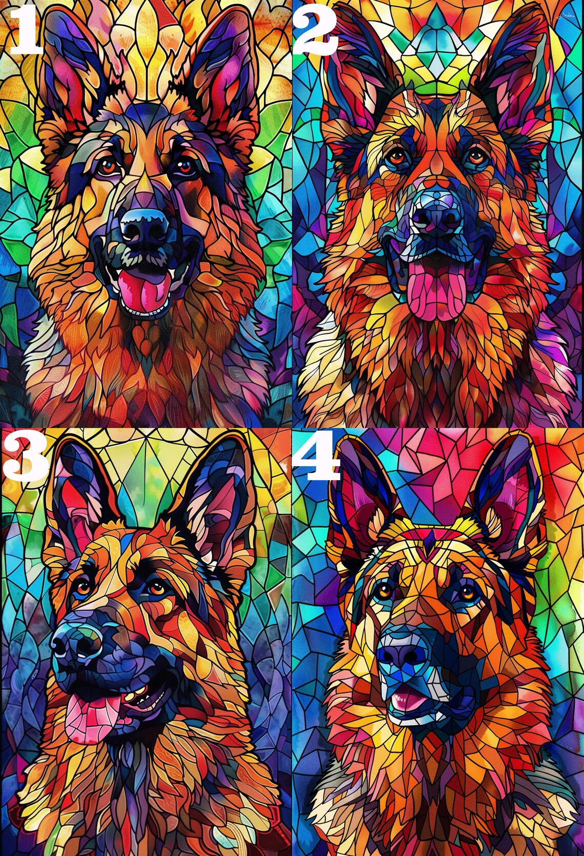 German Shepherd Stained Glass Puzzle Art Print - Image 4