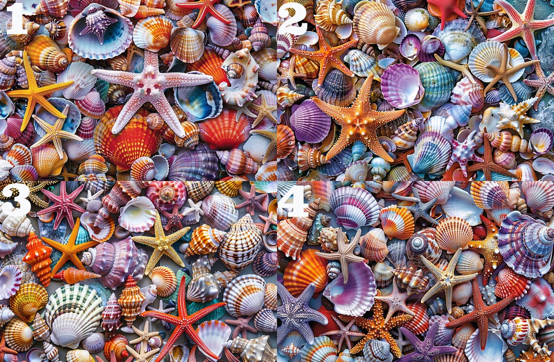 Stained Glass Beach Shells and Starfish Puzzle - Image 4