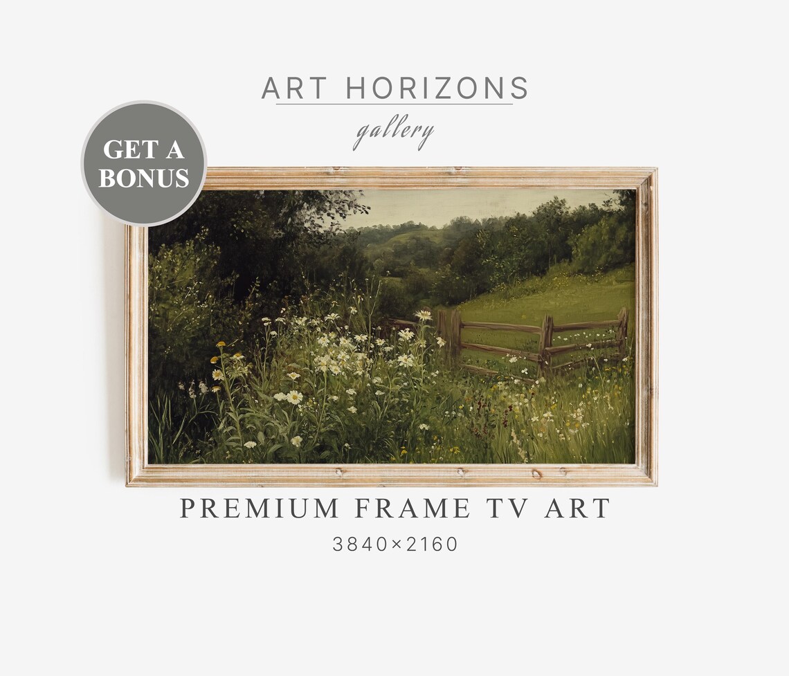 Vintage Summer Meadow Landscape Art Print