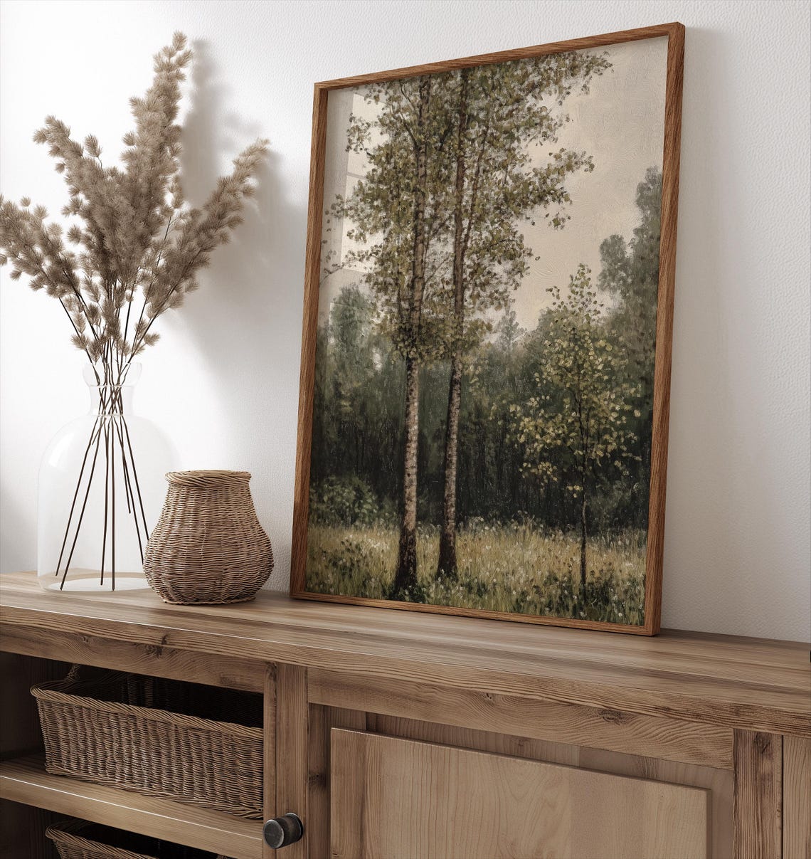 Birch Trees Forest Clearing Summer Vintage Botanical Landscape Poster - Image 2